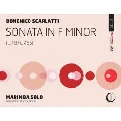 Cover of a music sheet for Sonata in F Minor by Domenico Scarlatti, performed by Marimba Solo, published by Suonare Recordings in 2015.