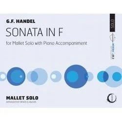Cover of a sheet music book titled 'Sonata in C' by G.F. Handel for Mallet Solo with Piano Accompaniment, published by Schott.