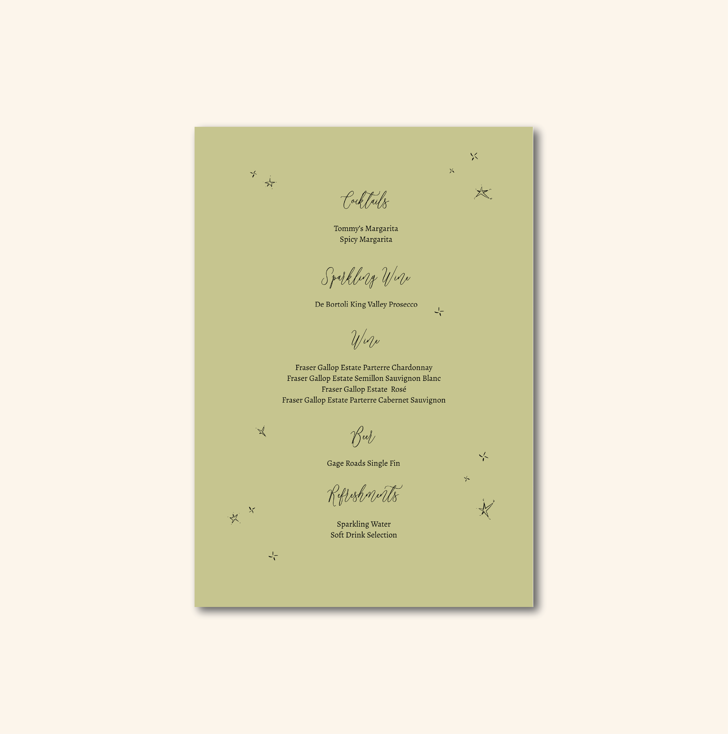 Davies Beverage Menu (Option C)