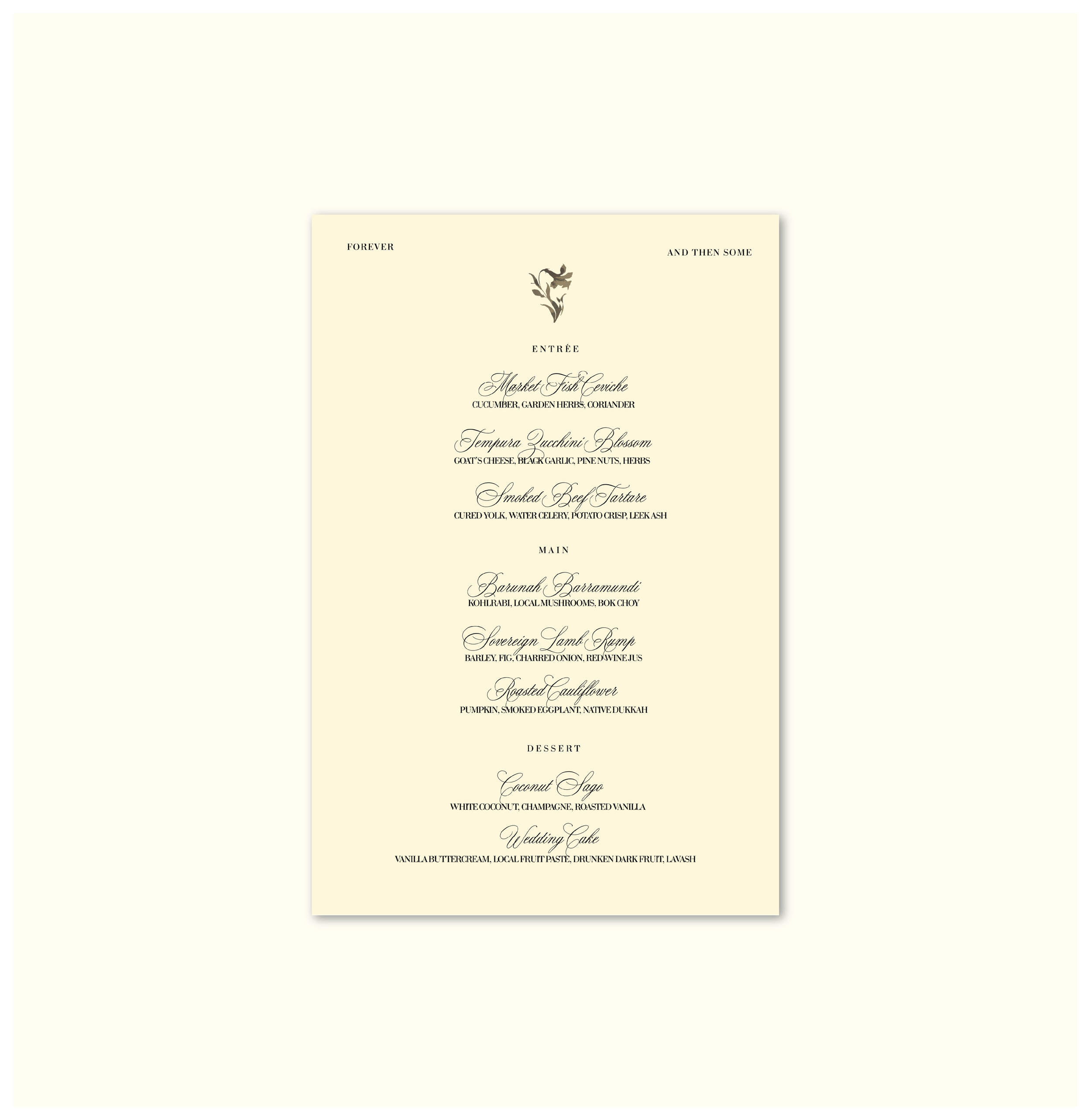 La Fleur Nouvelle Food Menu (Option B)