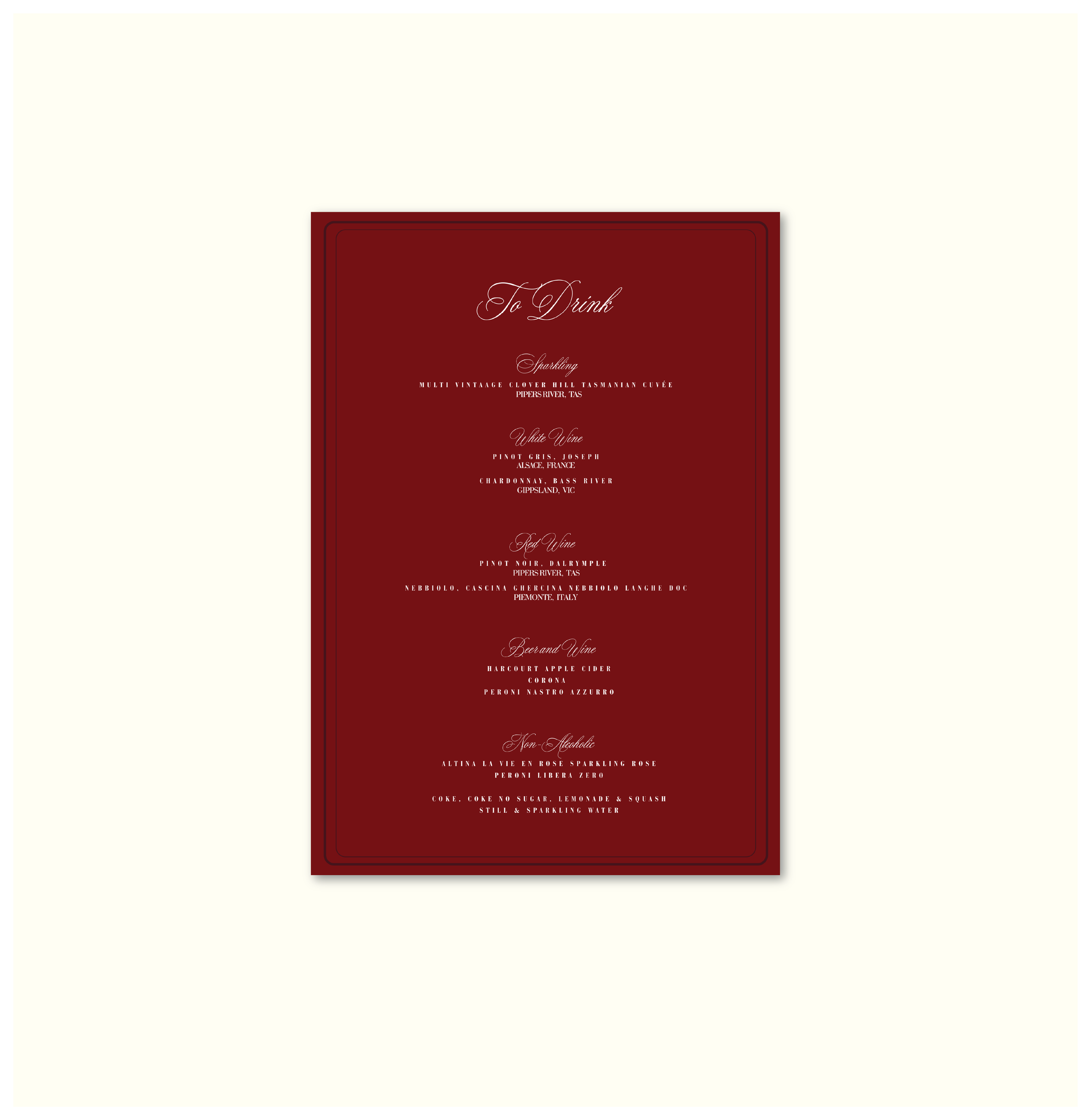 La Fleur Nouvelle Drink Menu Template (Option C)