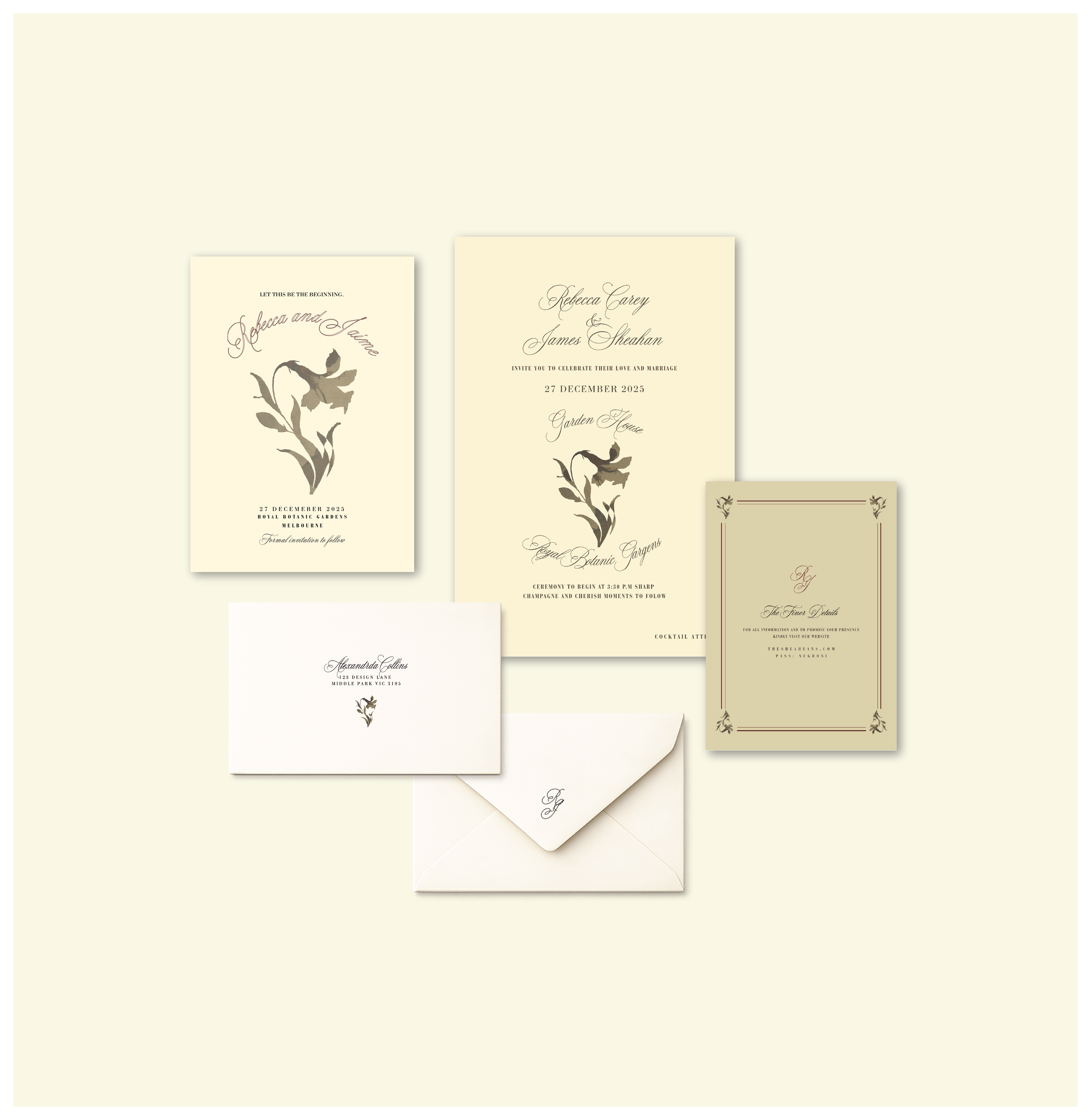La Fleur Nouvelle Invitation Suite Template (Option B)