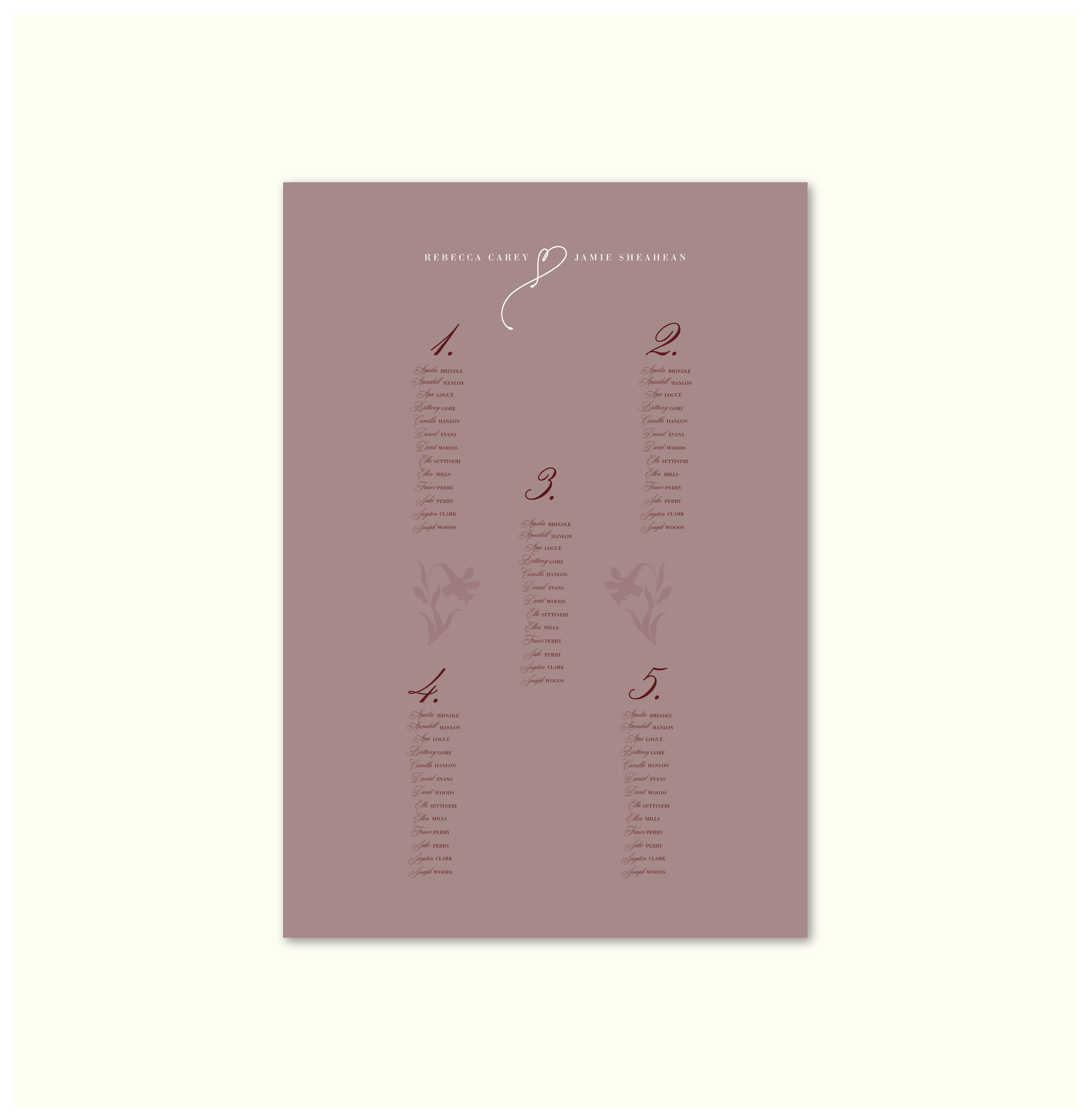 La Fleur Nouvelle Seating Chart Template (Option C)