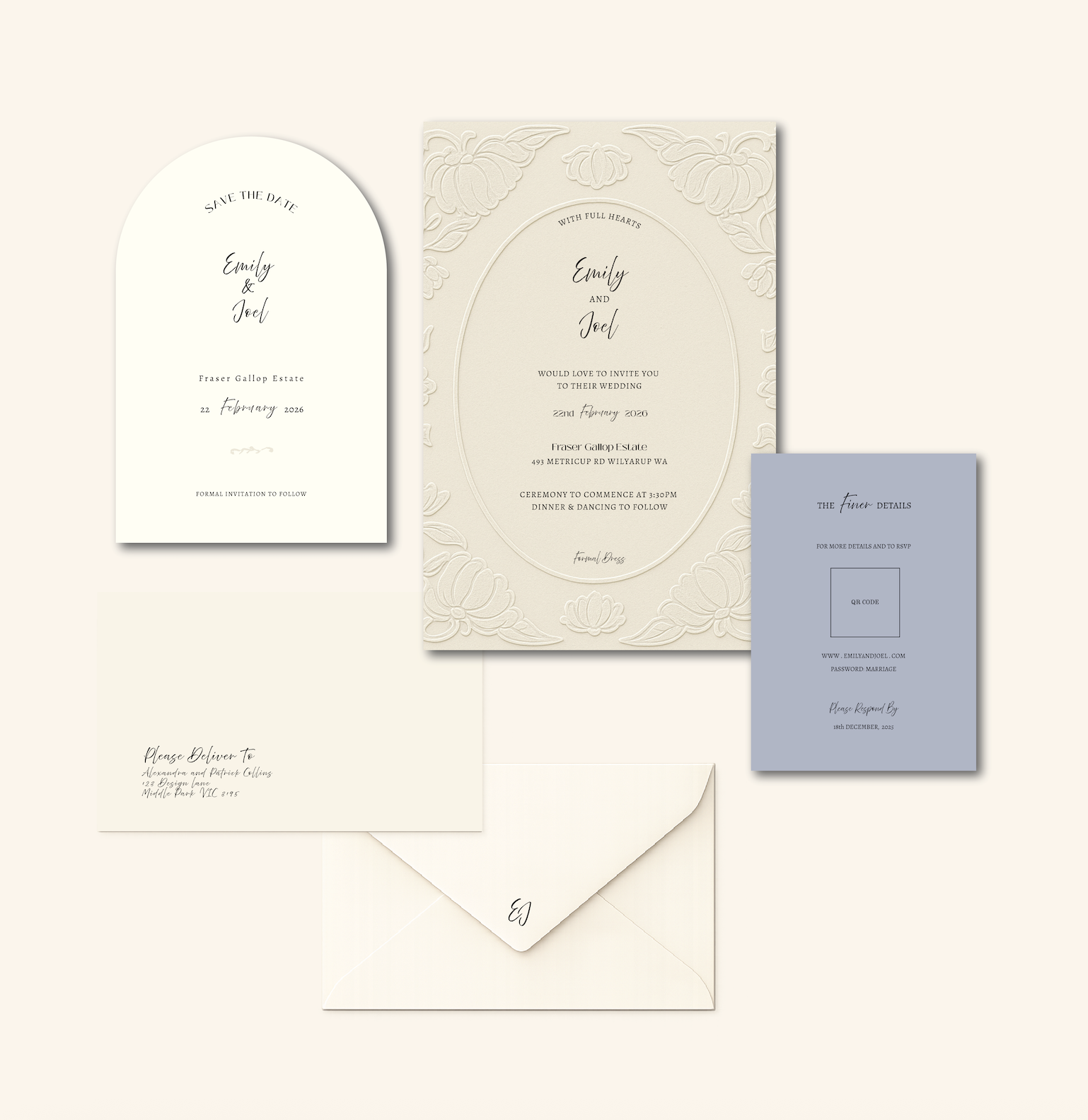 Davies Invitation Suite Templates (Option A)
