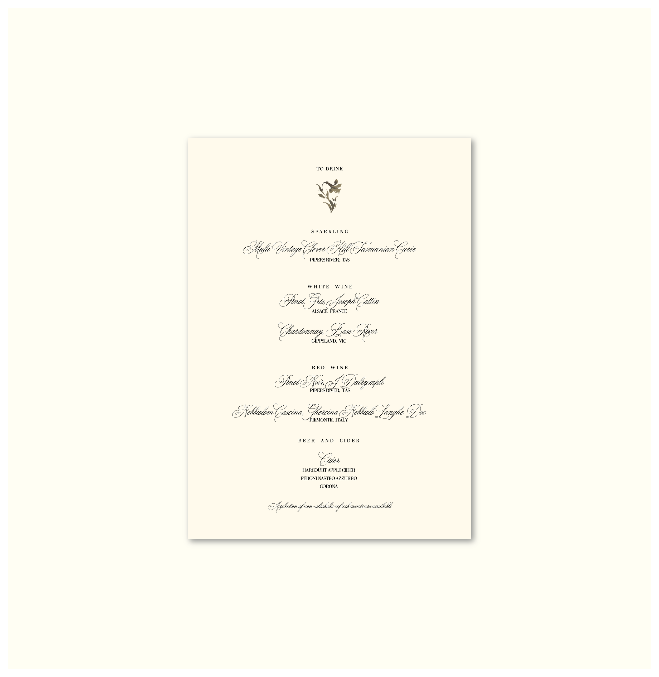 La Fleur Nouvelle Drink Menu Template (Option B)