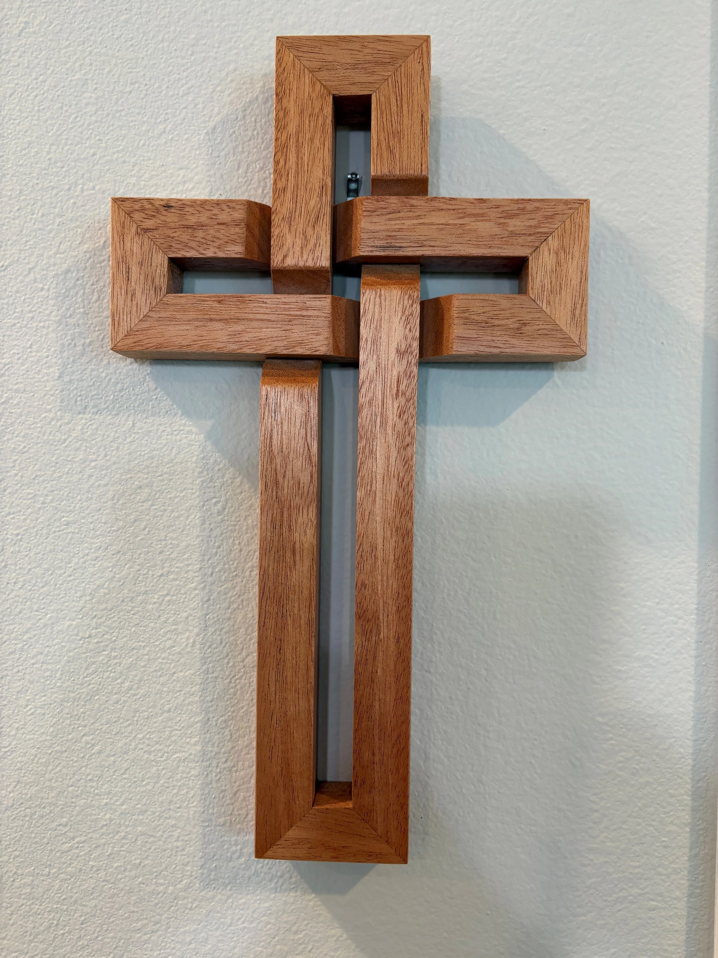 Handmade Hardwood Infinity Woven Cross – Philippine Mahogany