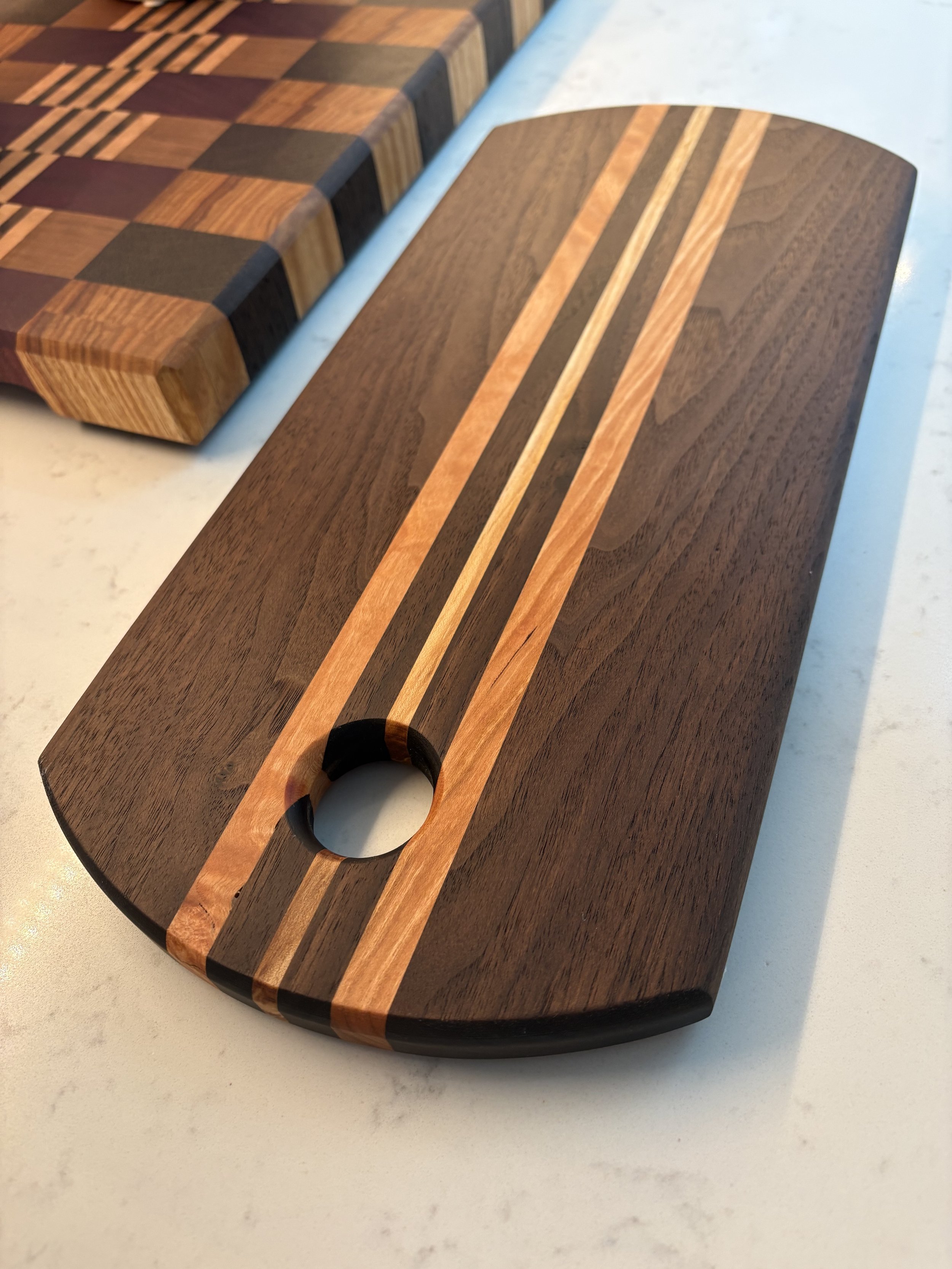 Walnut, Maple, and Cherry Charcuterie Board