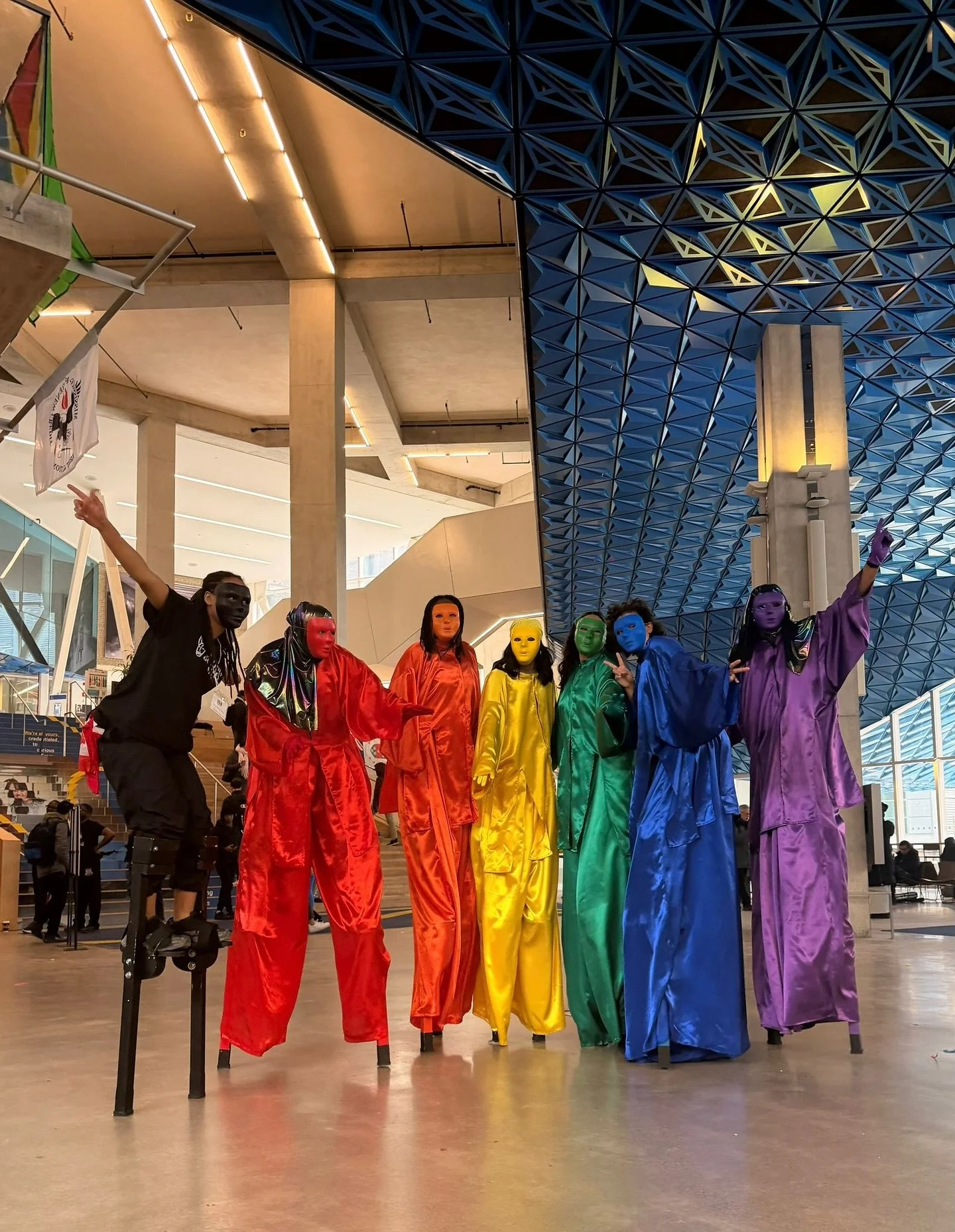 Had a blast with our @northernjumbies crew performing for @tmucasa today, Carnival Connect! So honoured to be taking up space on these stilts!

P.S. I&rsquo;m the orange one🧡

#MokoJumbie