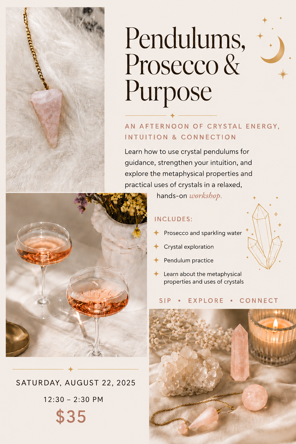 Pendulums, Prosecco + Purpose Workshop