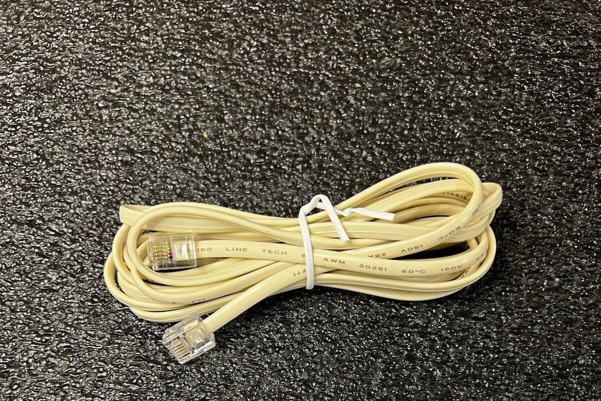 4 Pin Telephone Line Cord (7ft) Ivory - New