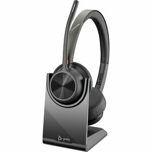 Poly Voyager 4320 UC Stereo USB-A Headset + BT700 USB-A Adapter + Charging Stand, 77Y99AA - New