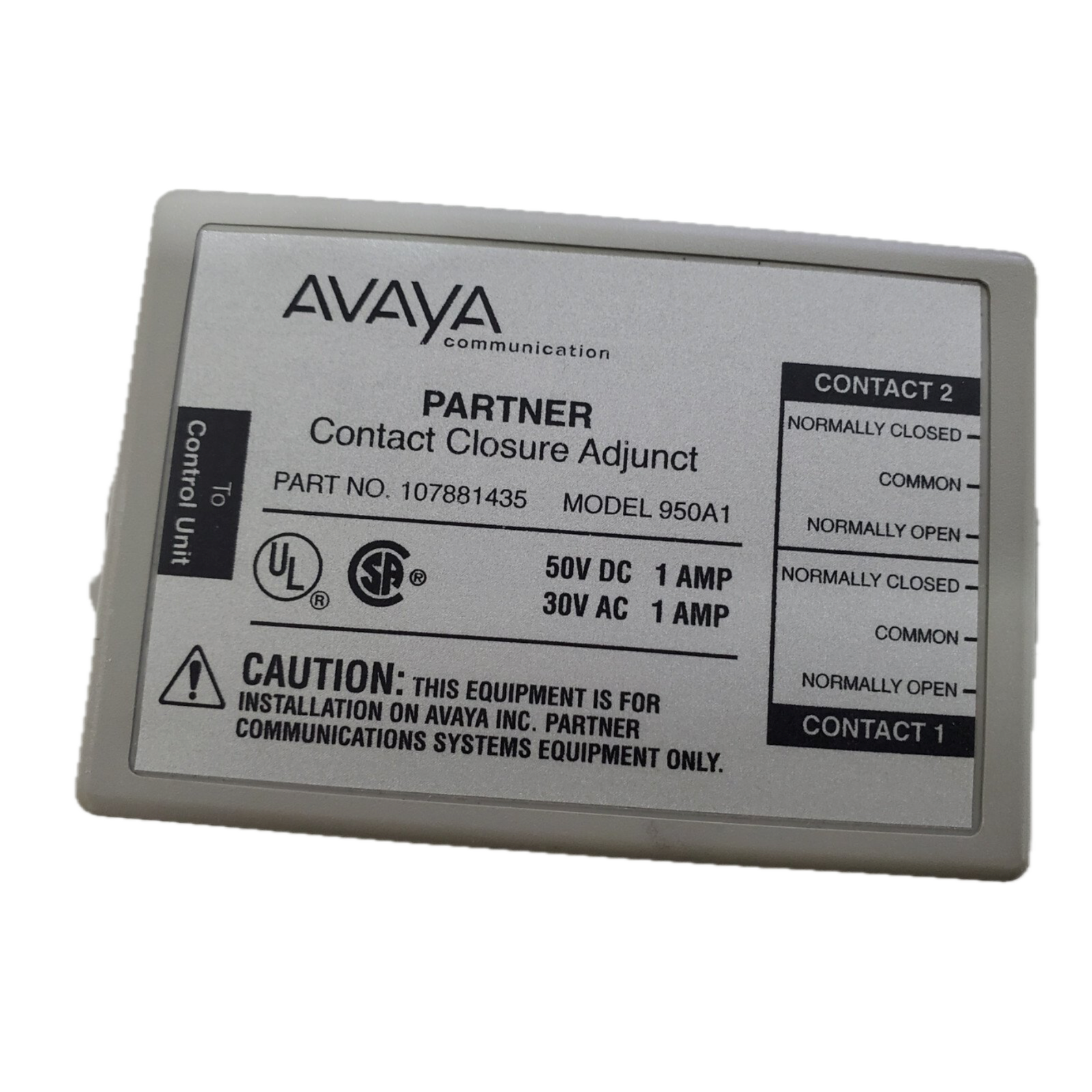 Avaya Partner ACS Contact Closure Adjunct 107881435, 950A1- Refurbished