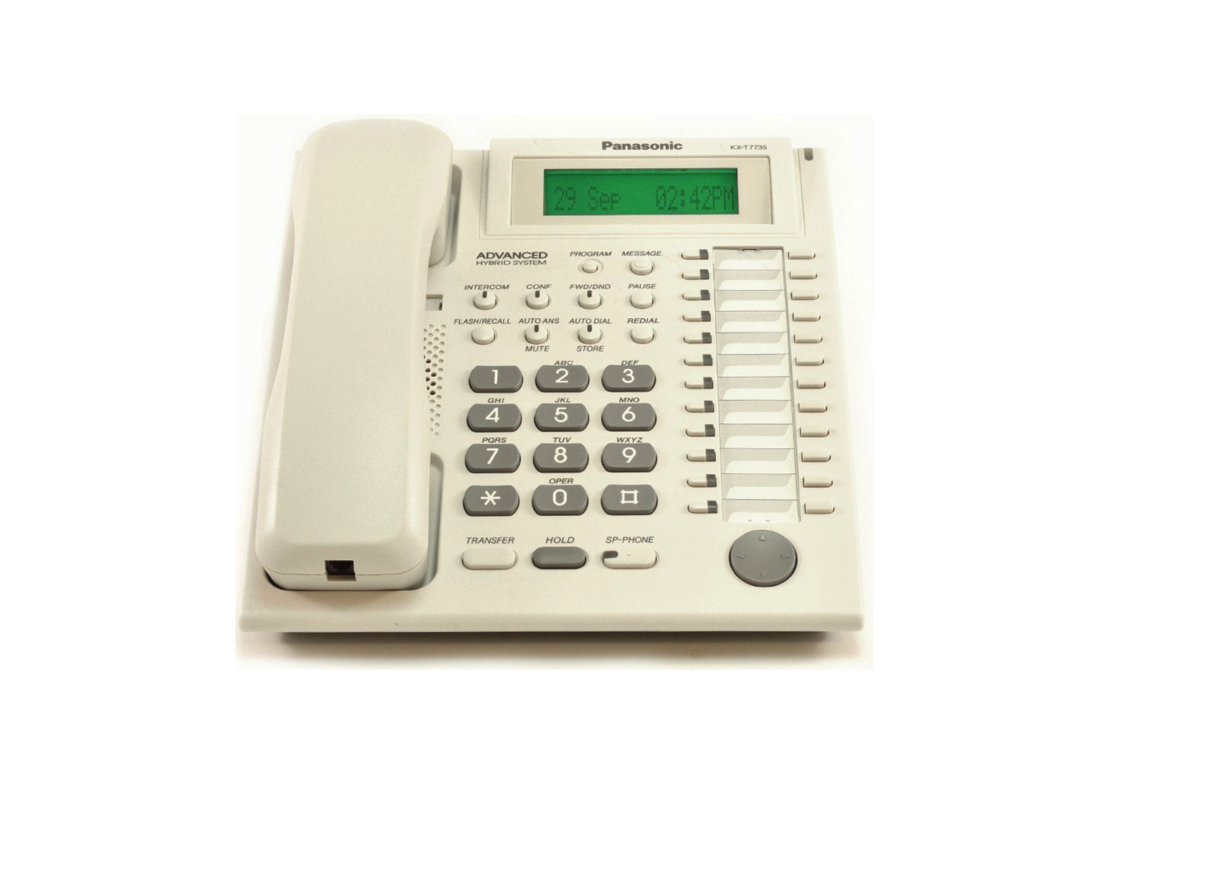 Panasonic KX-T7735 12-Button Display Speaker Phone (White) - Refurbished