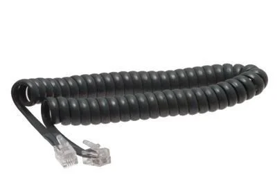 Dark Grey Handset Cord (9ft, 12ft, 25ft) - New