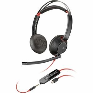 Poly Blackwire 5220 Stereo USB-C Headset + 3.5mm Plug + USB-C/A Adapter, 8X231AA - New