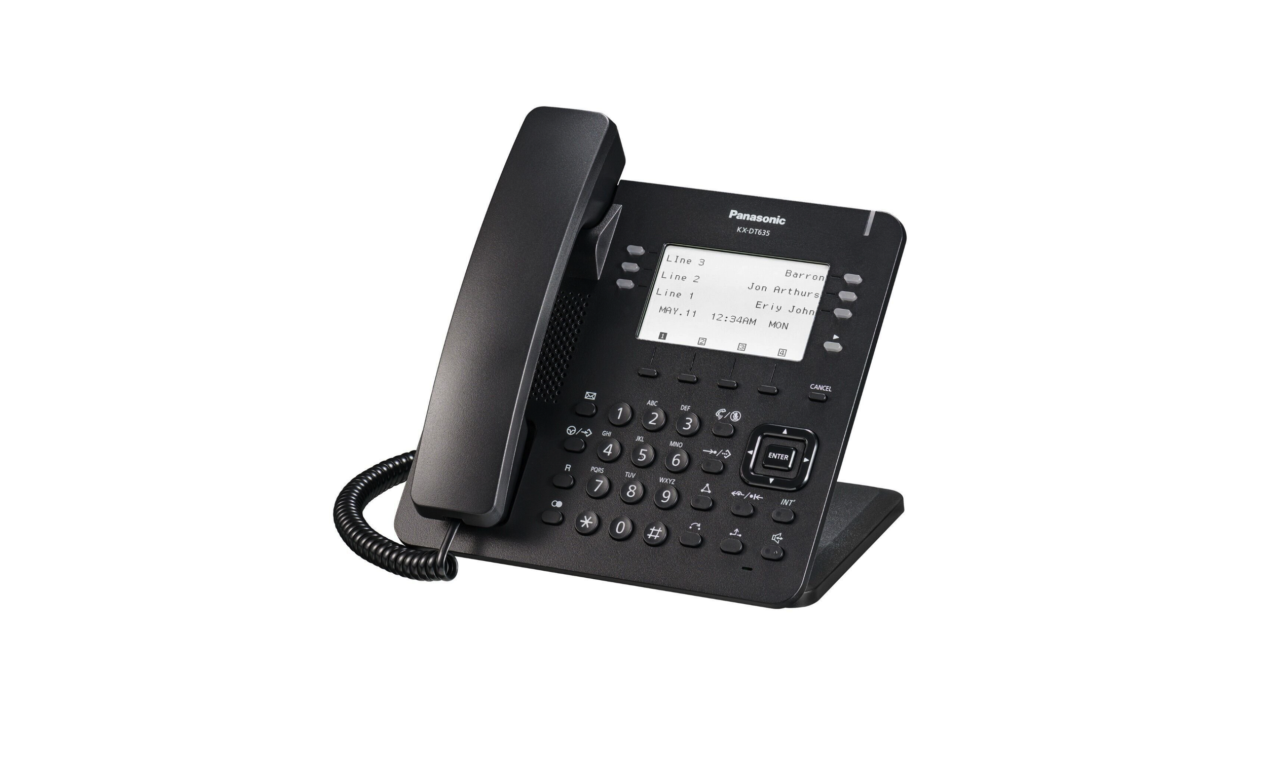 Panasonic KX-DT635-B Digital Display 6-Line Speakerphone (Black)