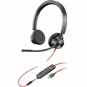 Poly Blackwire 3325 Stereo USB-C Headset +3.5mm Plug +USB-C/A Adapter, 8X221AA - New