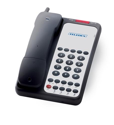 Teledex OPL971491 Opal DCT2905 2-Line 5-Key Hospitality Cordless Phone (Black) - New