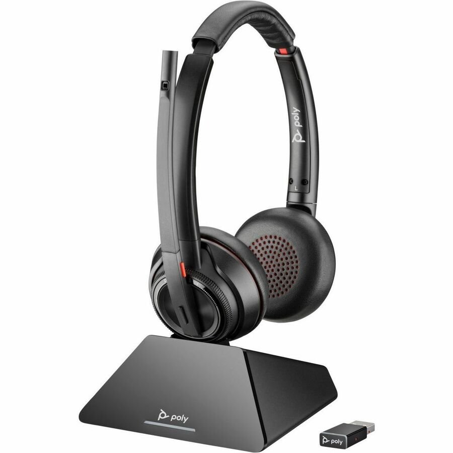 Poly Savi 8220 UC Microsoft Teams Certified DECT 1920-1930 MHz USB-A Headset, 77Y82AA - New