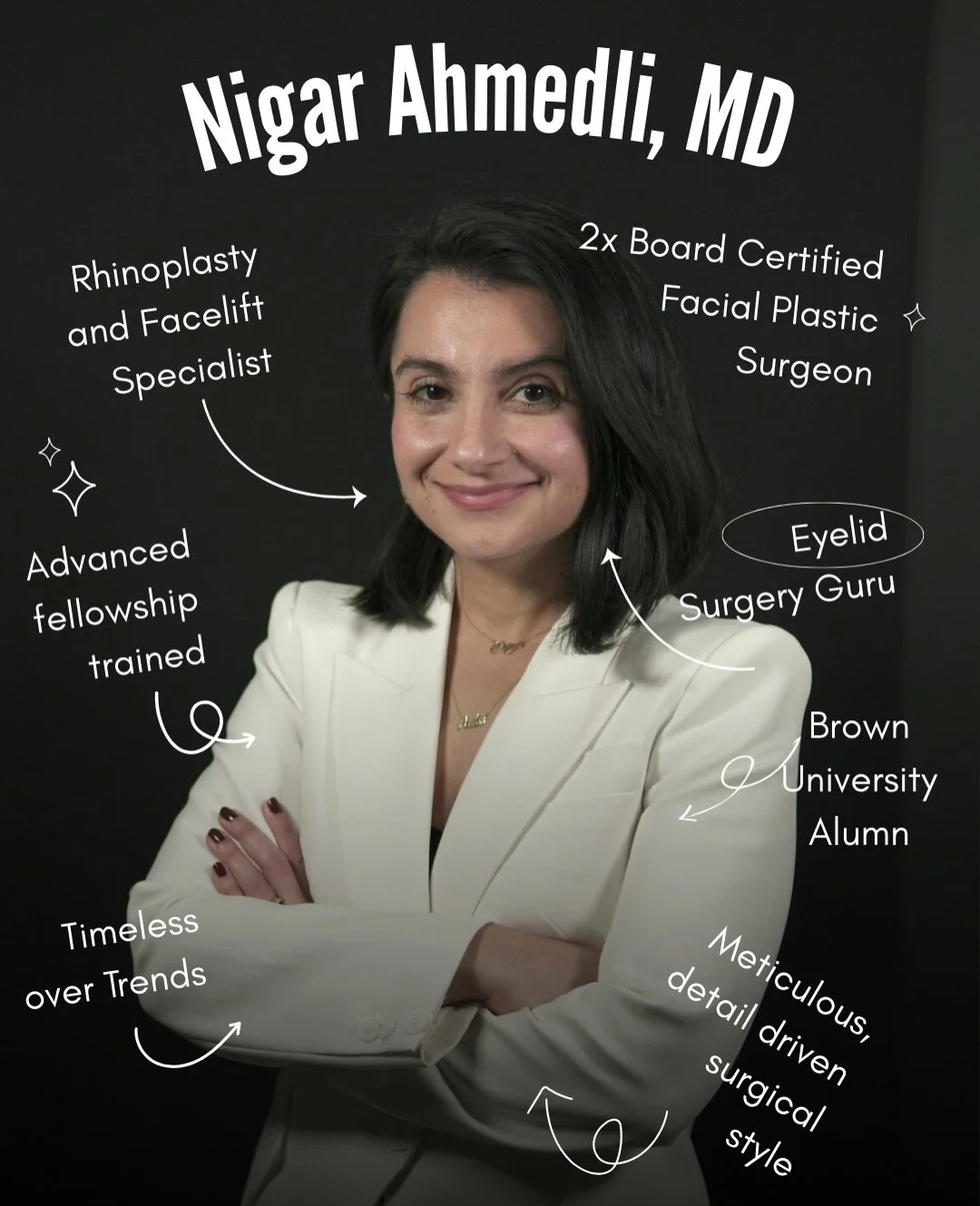 IG FAMILY: Help me welcome my teammate, expert facial plastic surgeon, Dr. Ahmedli to the Saman Facial Plastic Surgery family! She will officially start with us Feb 1, 2026.

Dr. Ahmedli was born in Baku and raised in Los Angeles. She attended Brown 