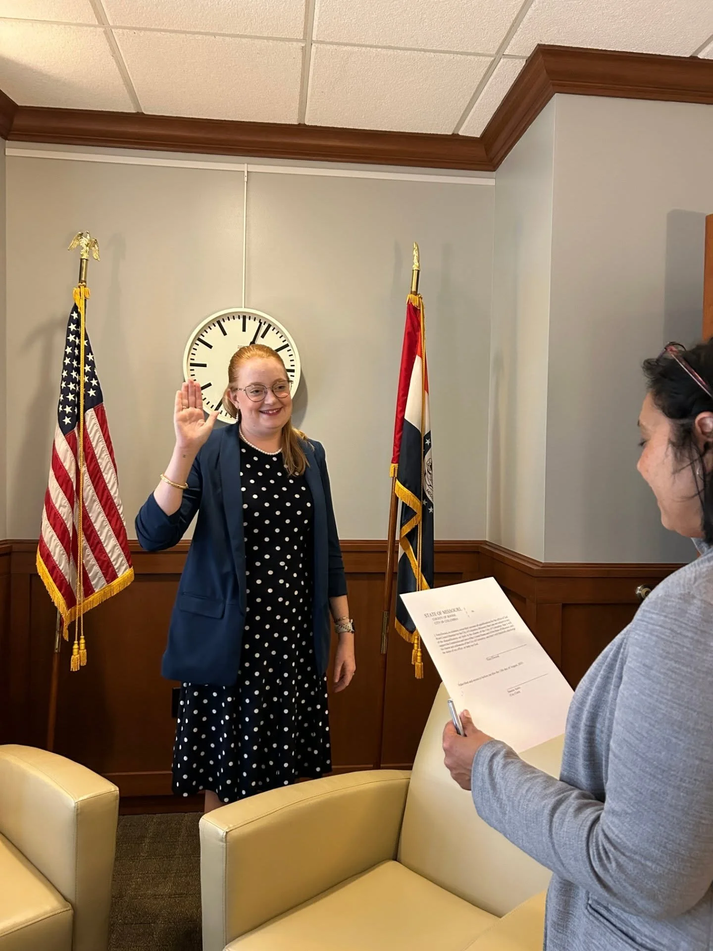 It was an honor to be sworn in this afternoon so I can fully participate in tomorrow's City Council work session. 
I'm looking forward to my ceremonial swearing in at the beginning of Monday's City Council meeting. You can join at 7pm in Council Cham