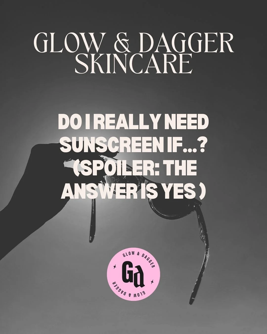 Should I wear my spf if&hellip;(the answer is probably yes). 

I know applying + reapplying your SPF can seem like a hassle but it&rsquo;s super important for your skin health! Be safe and protect your skin! Not just from premature aging but most imp