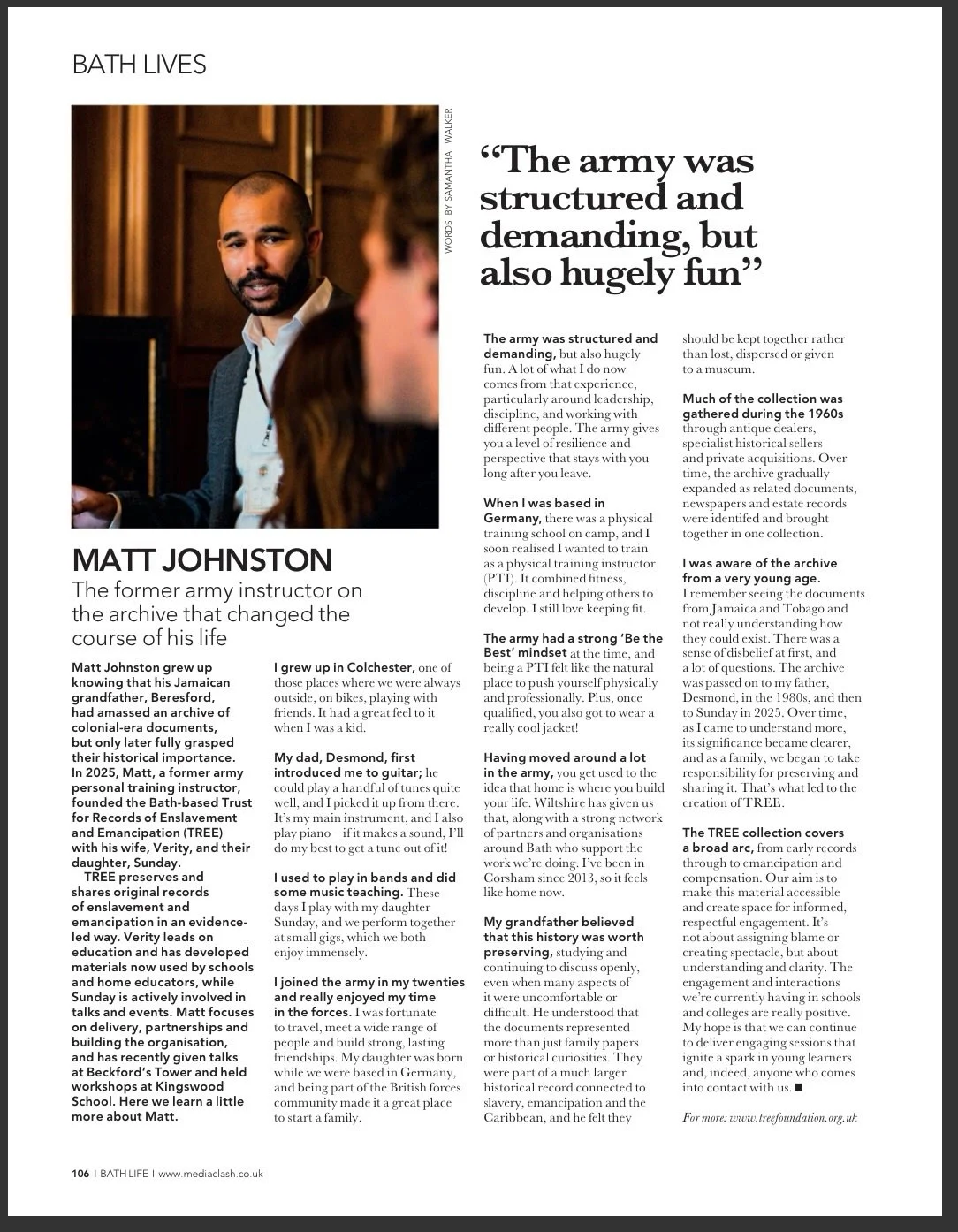 This month, @bathlifemag featured TREE and the journey behind the Trust for Records of Enslavement and Emancipation.

What began with a small collection of original documents has grown into a registered charity focused on preservation, digitisation a