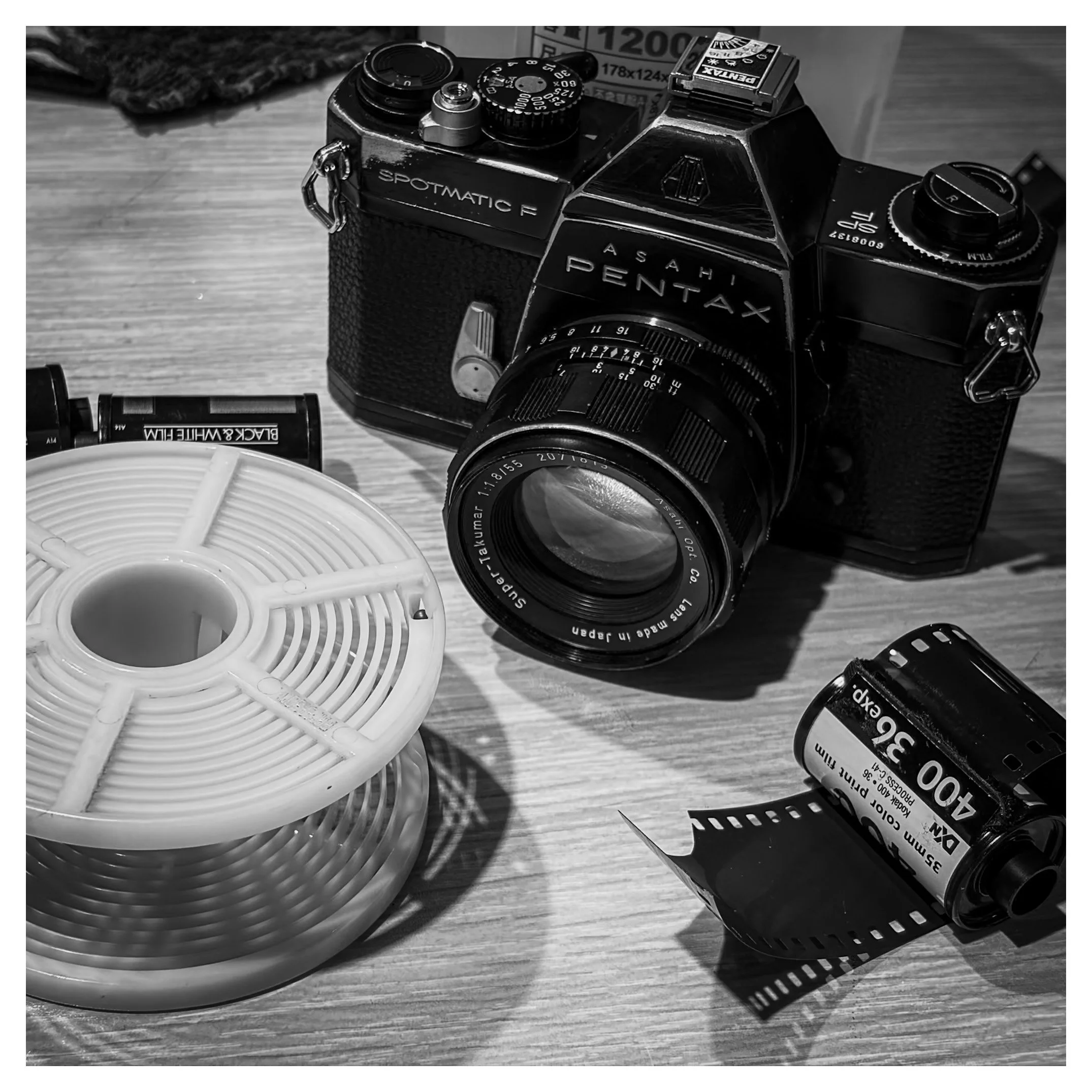 Day 298/365 The Spotmatic and Its Ghosts: A Still Life in Analog