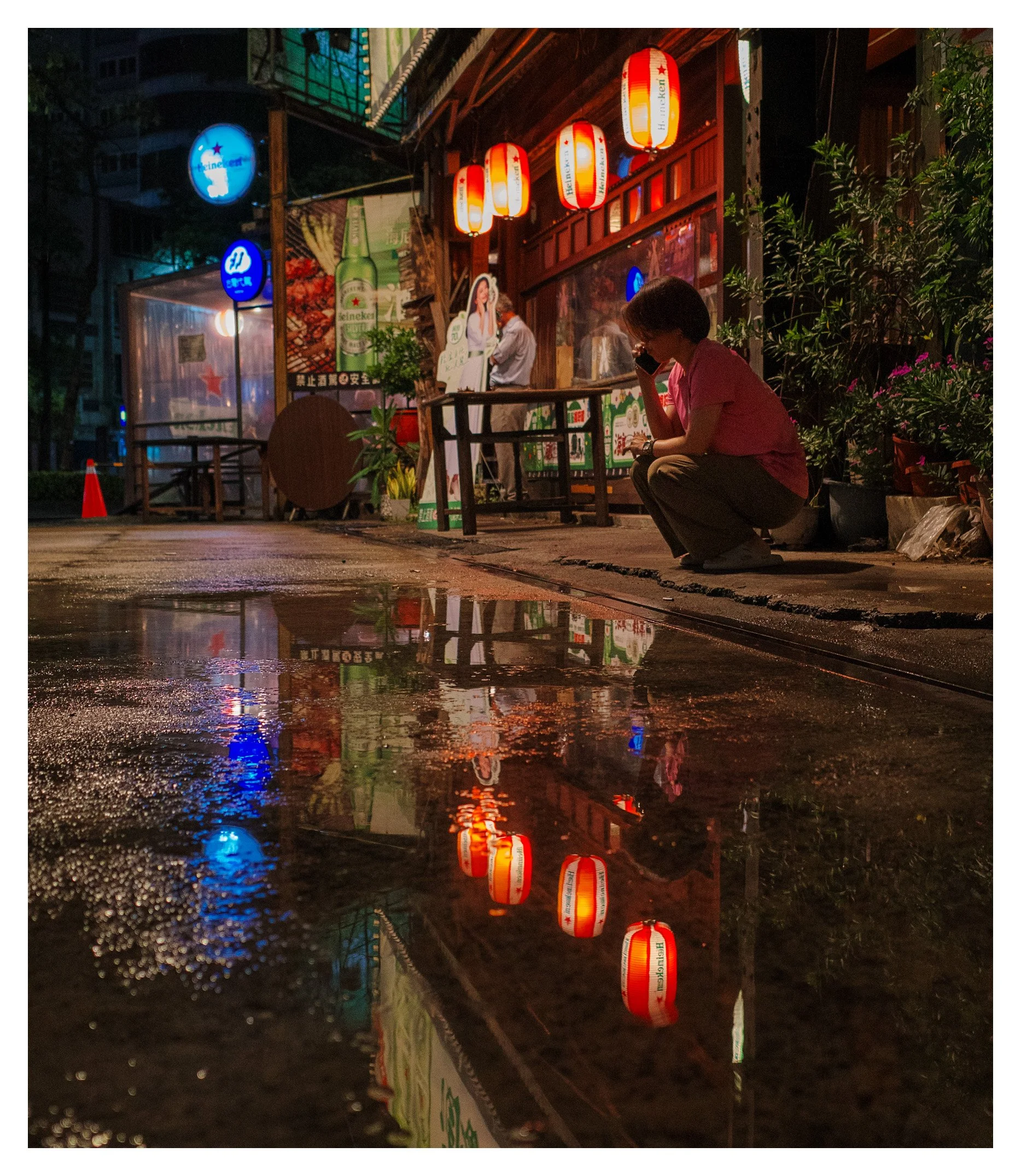 Day 220/365 Echoes in the Rain: Capturing the Fleeting Soul of Taiwan’s Nights