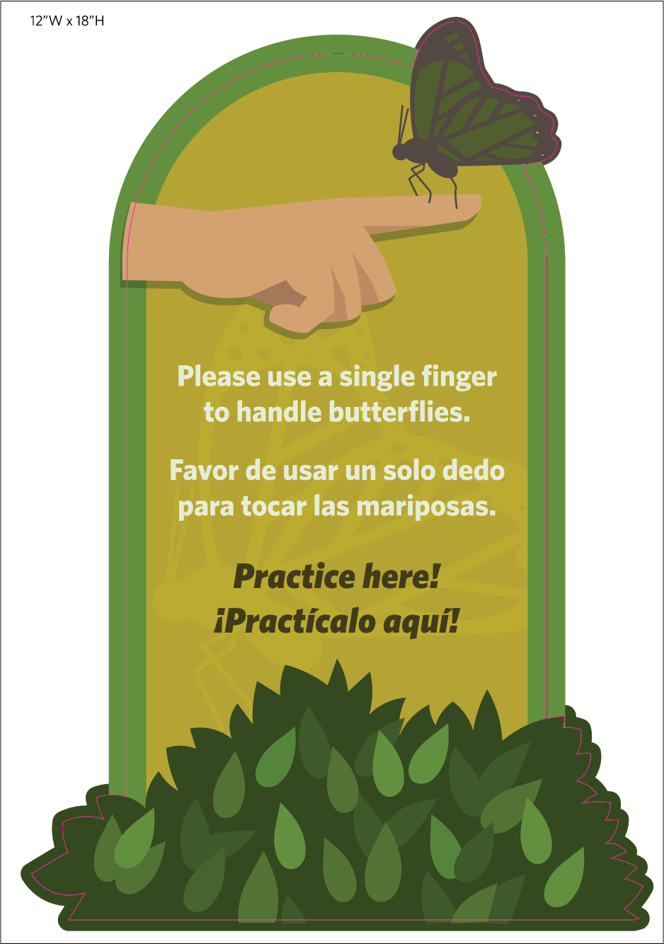 Artwork for signage placed inside conservatory