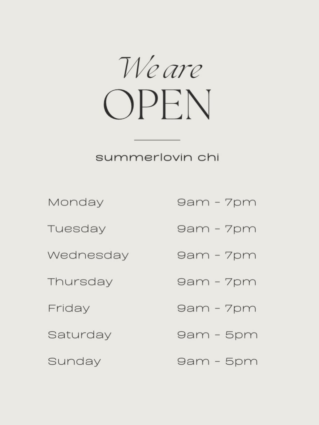 We&rsquo;ve updated our opening times 🕒

Be sure to double check before heading over, and stay tuned 👀 Our Easter hours will be dropping soon 🐣✨

Catch you soon 🤍  #summerlovin #chichester #sunbed #getyourtanon
