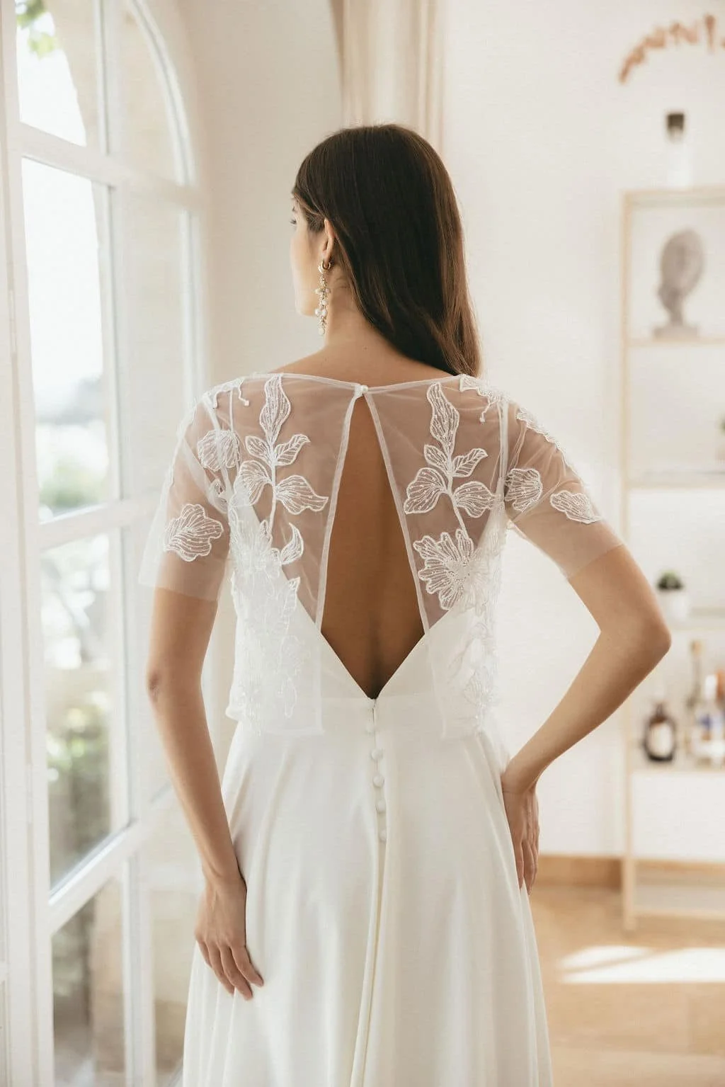 Dos Top brillant à fleurs Madame a dit oui