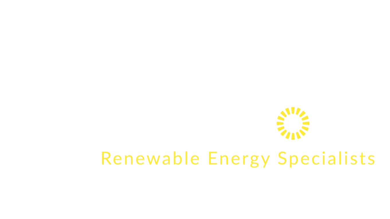 Logo for JP Harrisons with the tagline Renewable Energy Specialists, featuring the company name in white and yellow text and a yellow sunburst in the letter 'O' in 'Harrisons'.