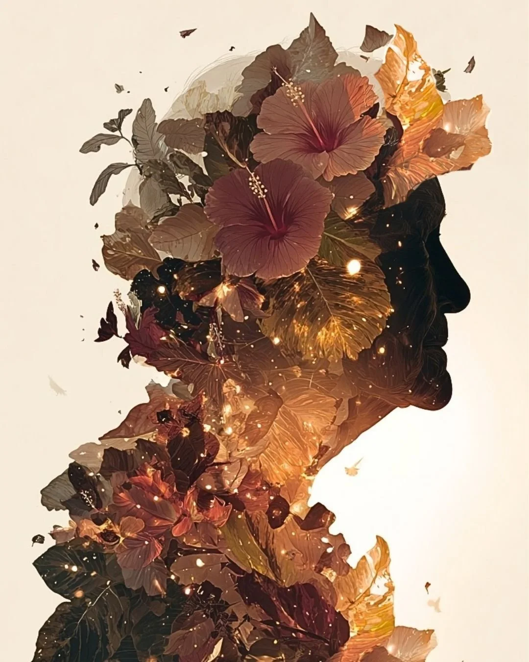 Abstrakt porträtt av en person som betyder mycket för oss. Jag skapade "Blomsterdrottningen", inspirerad av min mormor.