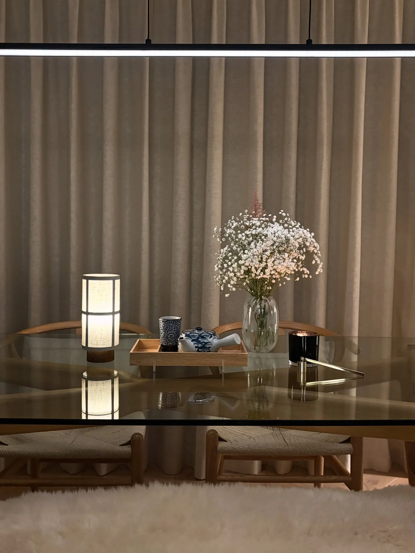 Japandi nights 🍵 #japandi #scandinaviandesign #interiordesign #matcha #nordic