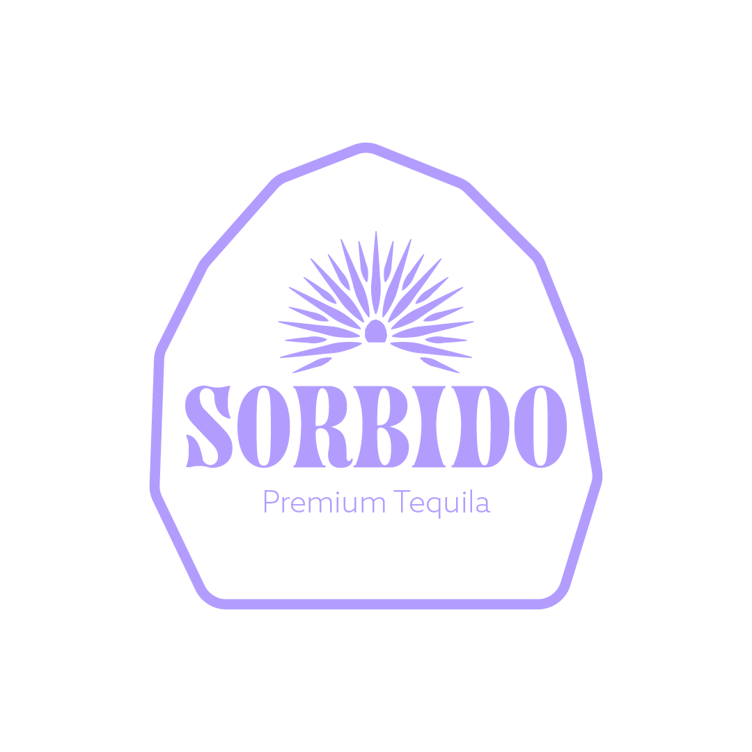 Purple logo for Sorbido Premium Tequila with a stylized sunburst design above the name.