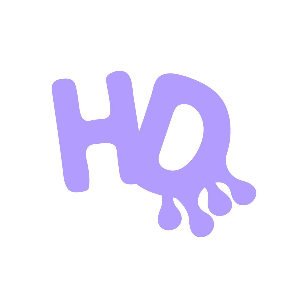 Purple graffiti-style text spelling 'HELP' with dripping paint effect against a black background.