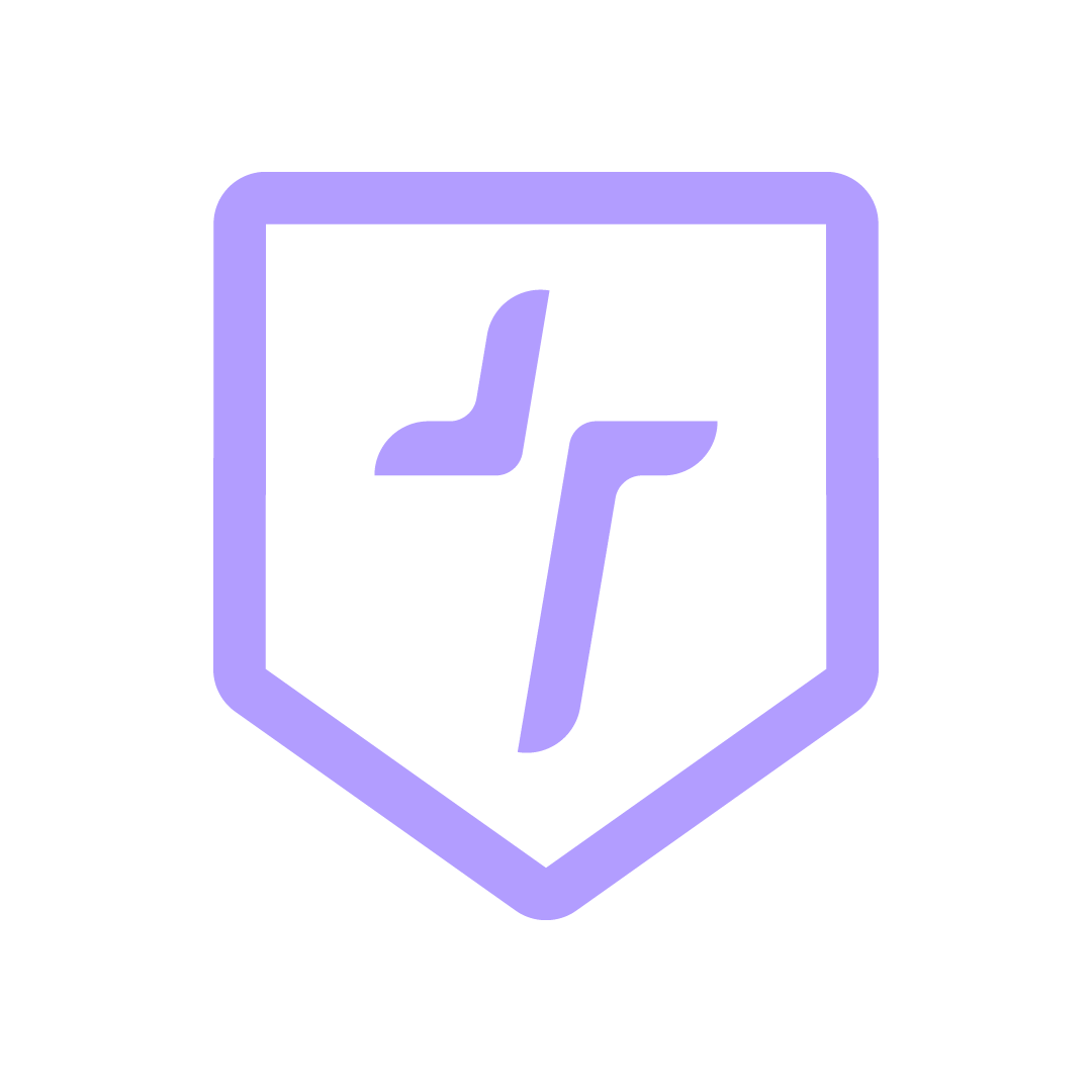A purple shield-shaped logo with stylized L and F letters inside.