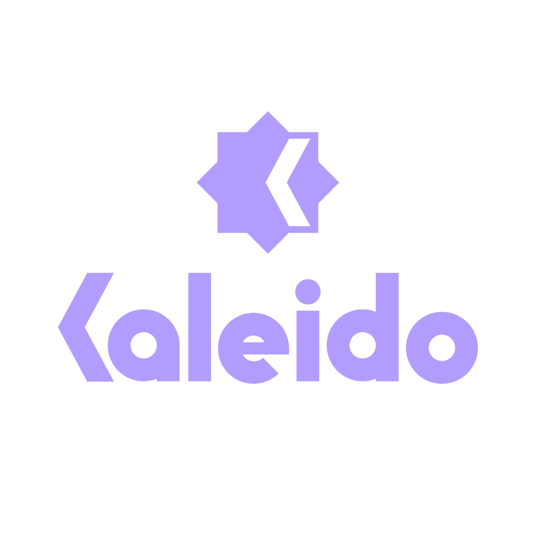 Kaleido logo with a stylized star above the word 'Kaleido' in purple font.