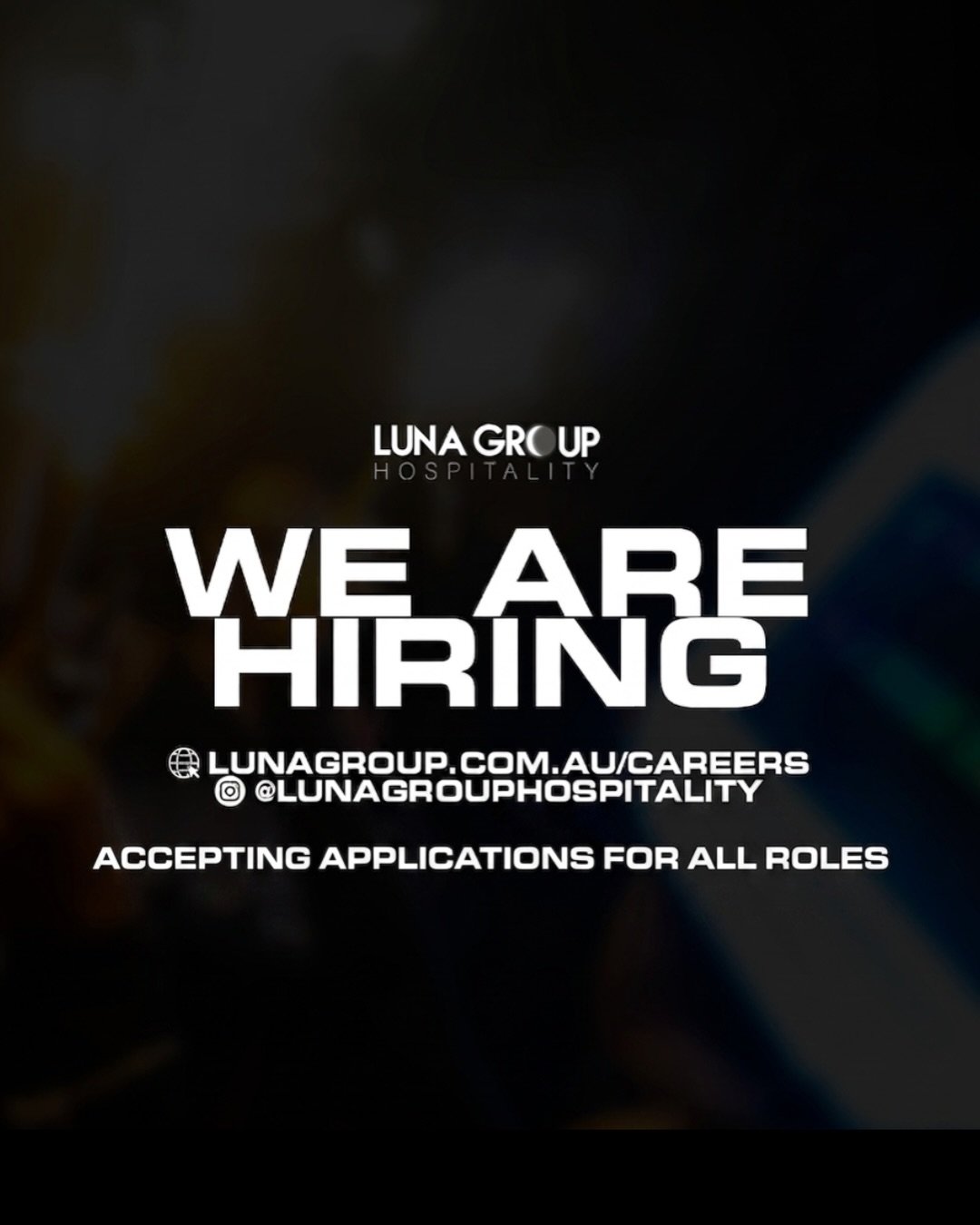 Join the crew that defines the night. 🌙✨

Luna Group Hospitality is growing, and we&rsquo;re on the hunt for the hospitality legends to join our team across Brisbane and the Gold Coast!

Whether you&rsquo;re a natural leader, a service superstar, or