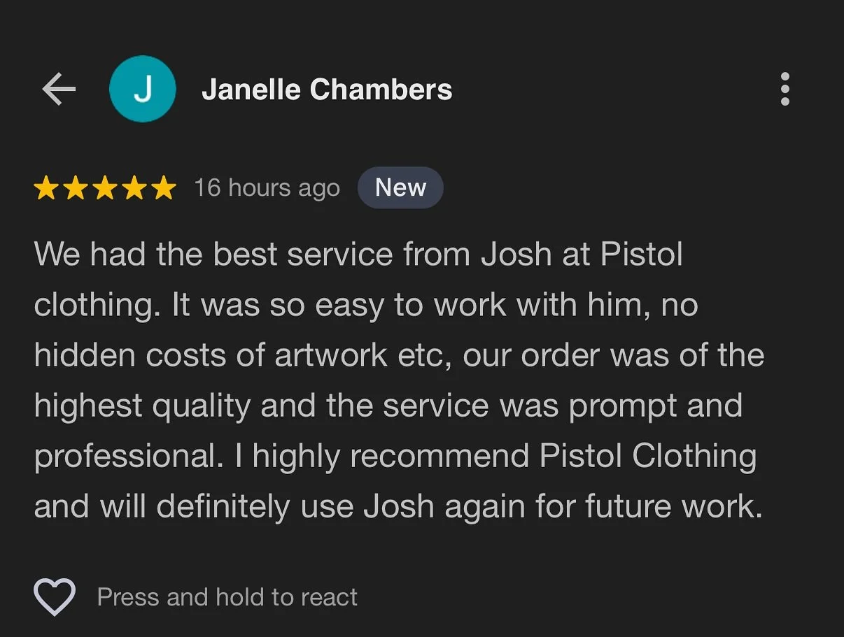 Thank you for this amazing review #pistolclothing ✨