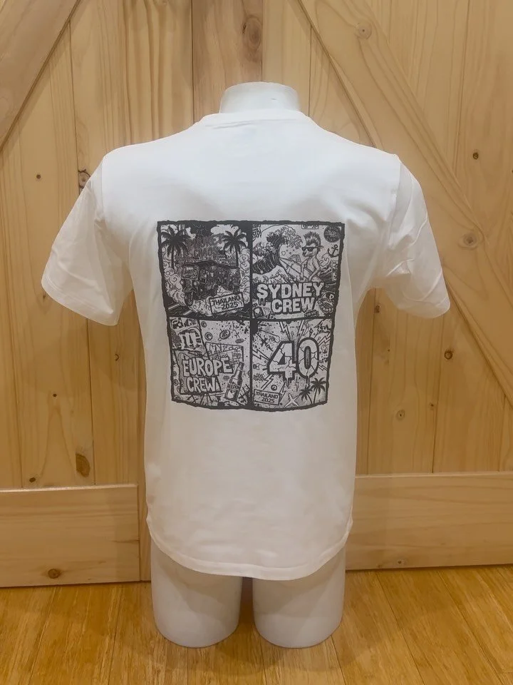 Custom shirts printed for Thailand 2025 trip ✈️ #sydneytshirts #customtees #printedshirts