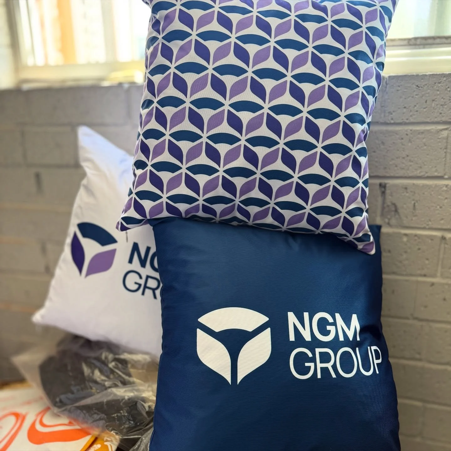 Custom printed cushions for NGM Group ✨ #customcushions #sydneyprinted #printedcushions