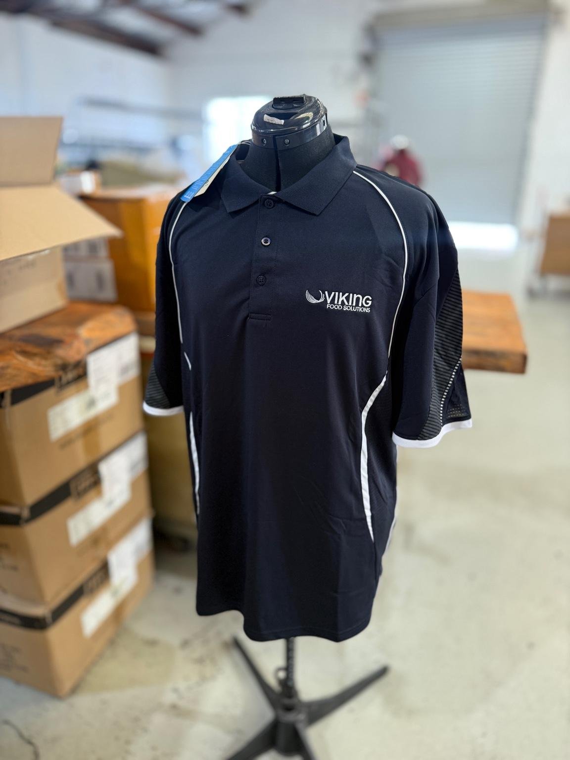 Custom embroidery Sydney Viking Food Solutions logo embroidered polo shirt
