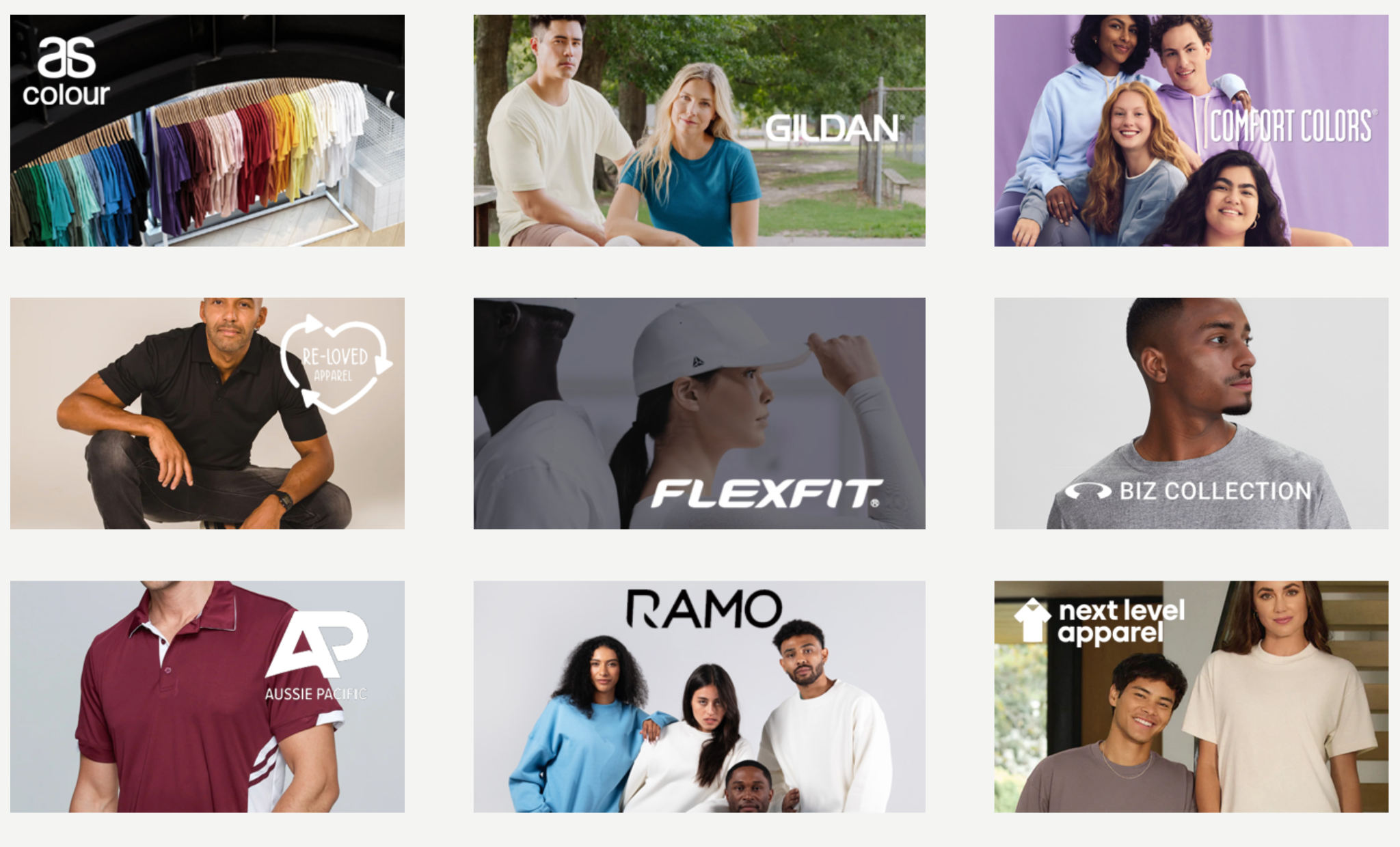 T shirt brands for printing in Surry Hills including AS Colour Gildan JB’s Wear Bocini and Ramo by Pistol Clothing