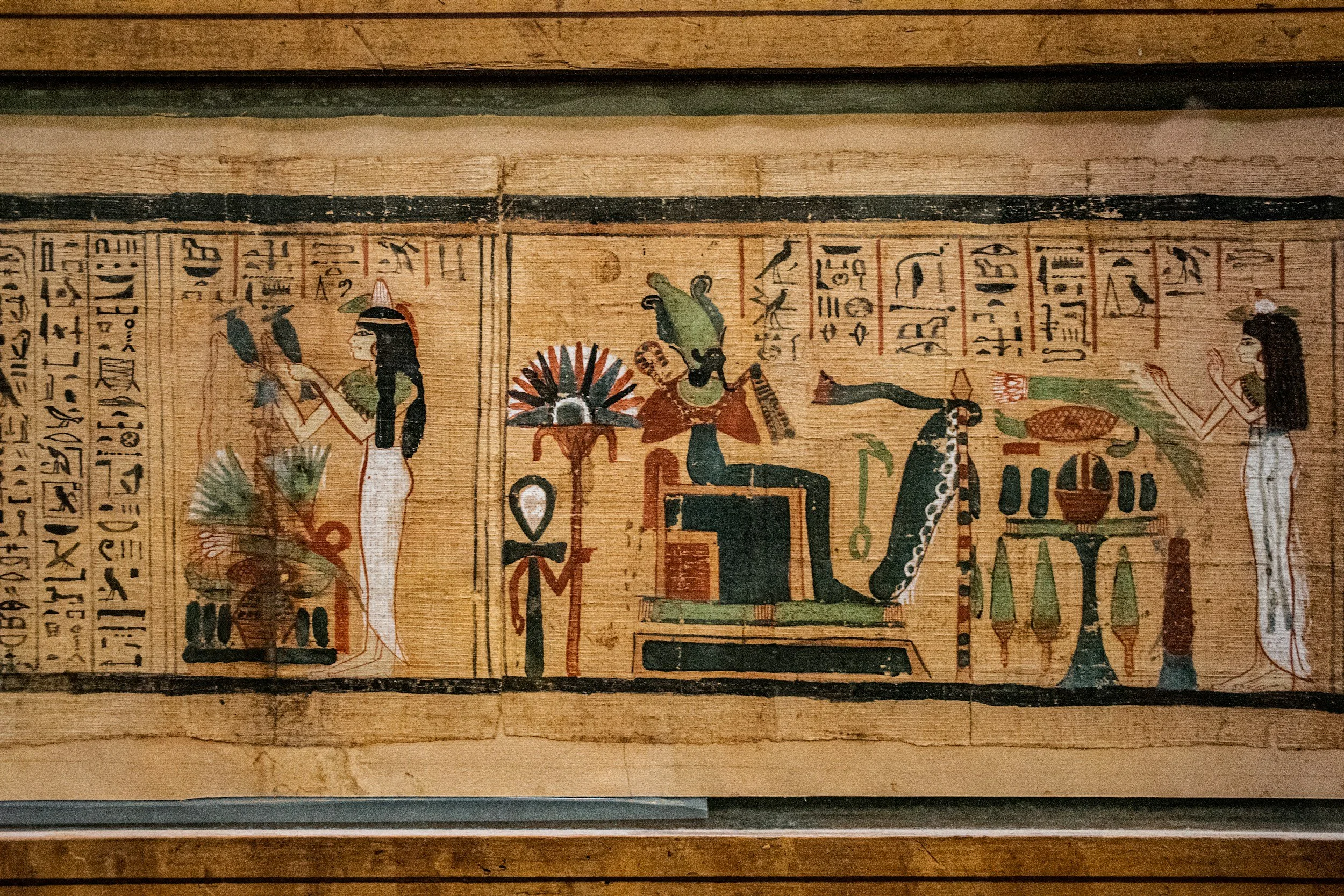 Ancient Egyptian hieroglyphic mural representing the roots of Seichim Reiki energy healing offered by Tides of Spirit.