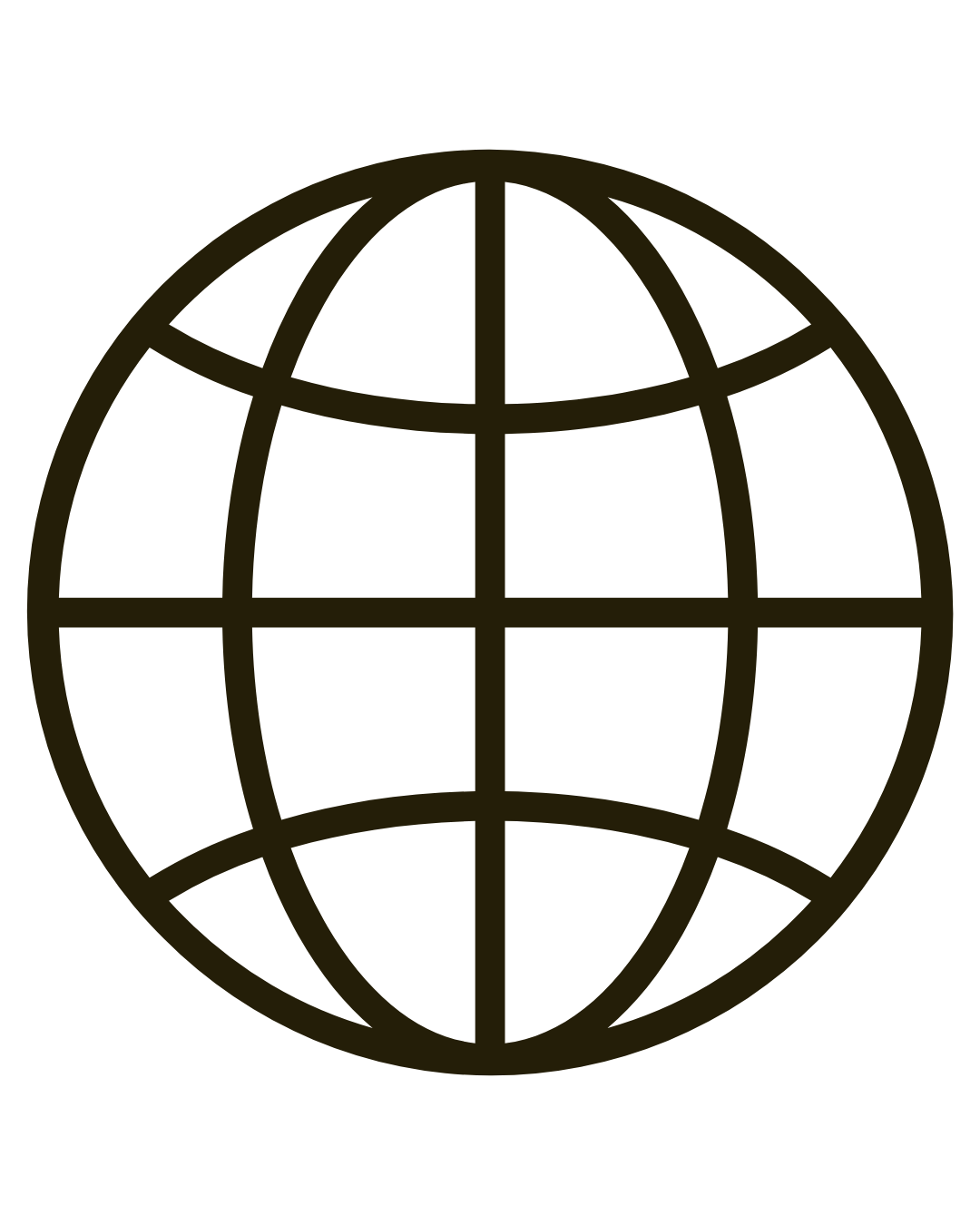 Gold globe icon on black background