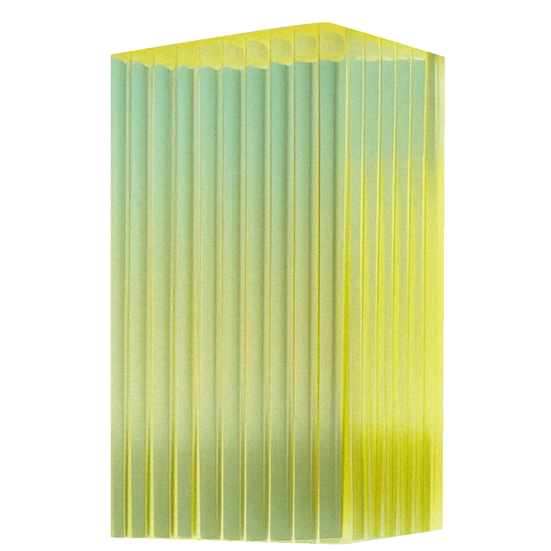 A stack of yellow and green plastic straws with some transparent straws mixed in, against a bright green background.