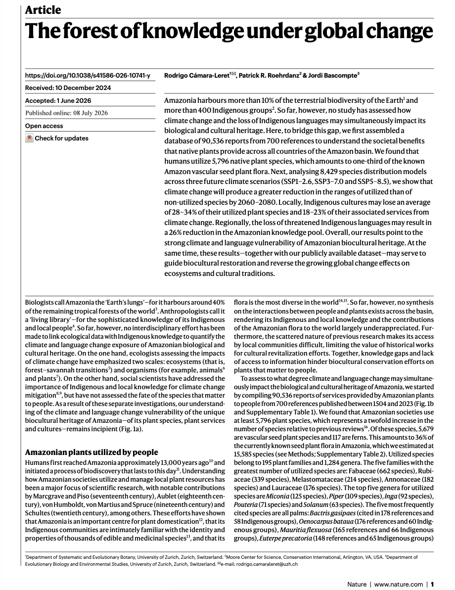 The forest of knowledge under global change