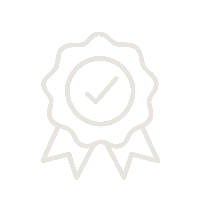 Black background with a white award ribbon badge featuring a checkmark in the center